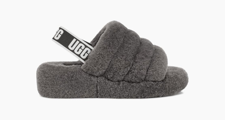 Women's Ugg Fluff Yeah/ Charcoal Sandal|Slipper