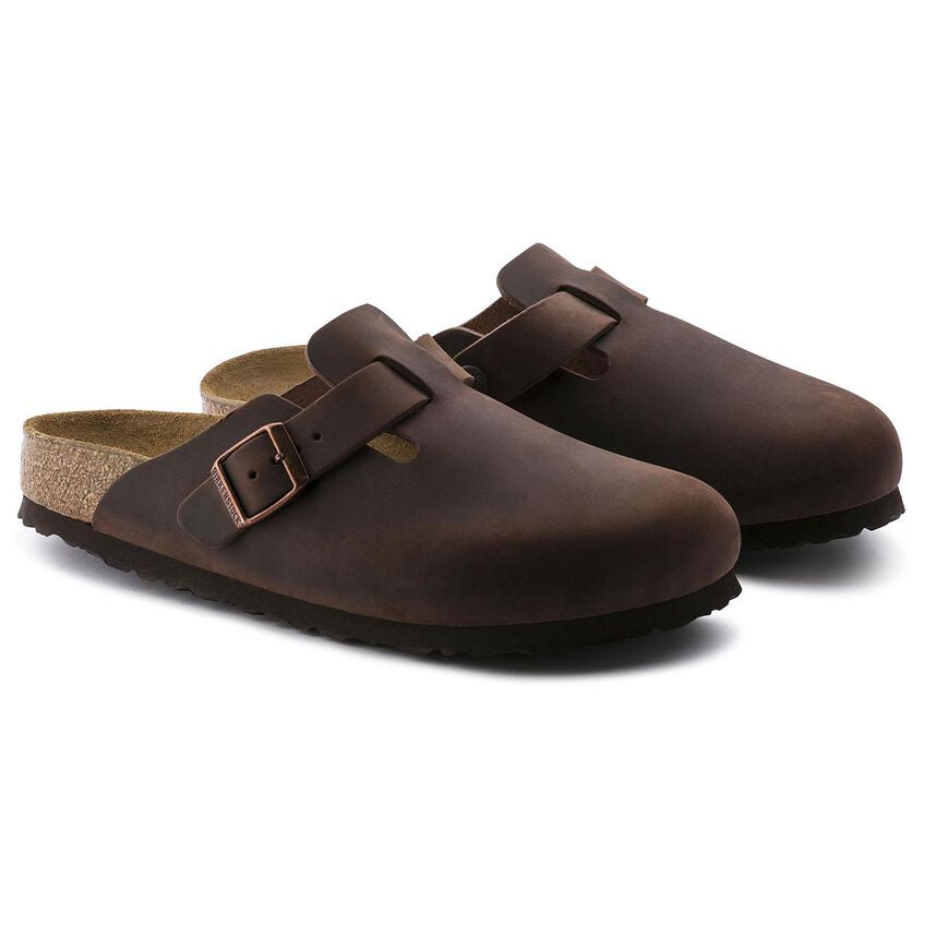 BIRKENSTOCK BOSTON OILED LEATHER SOFT FOOTBED HAVANA CLOG Omars Shoes