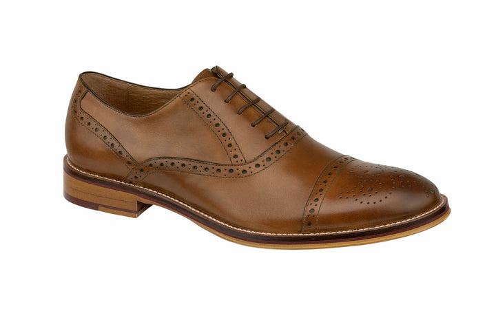 Men's Johnston & Murphy  Conard Cap Toe/Tan Shoe - Omars Shoes