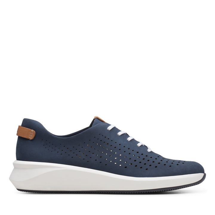 Women's Clarks Un Rio Tie/Navy Shoe - Omars Shoes