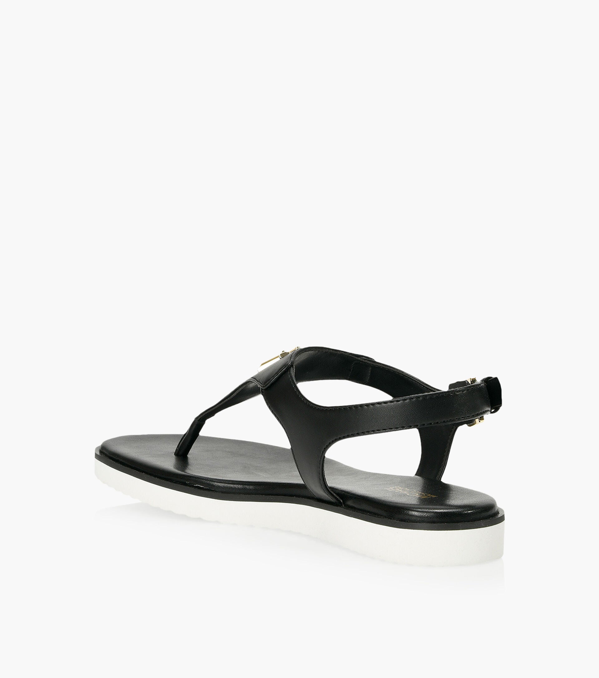 WOMEN'S MICHAEL KORS JILLY FLAT BLACK SANDAL – Omars Shoes