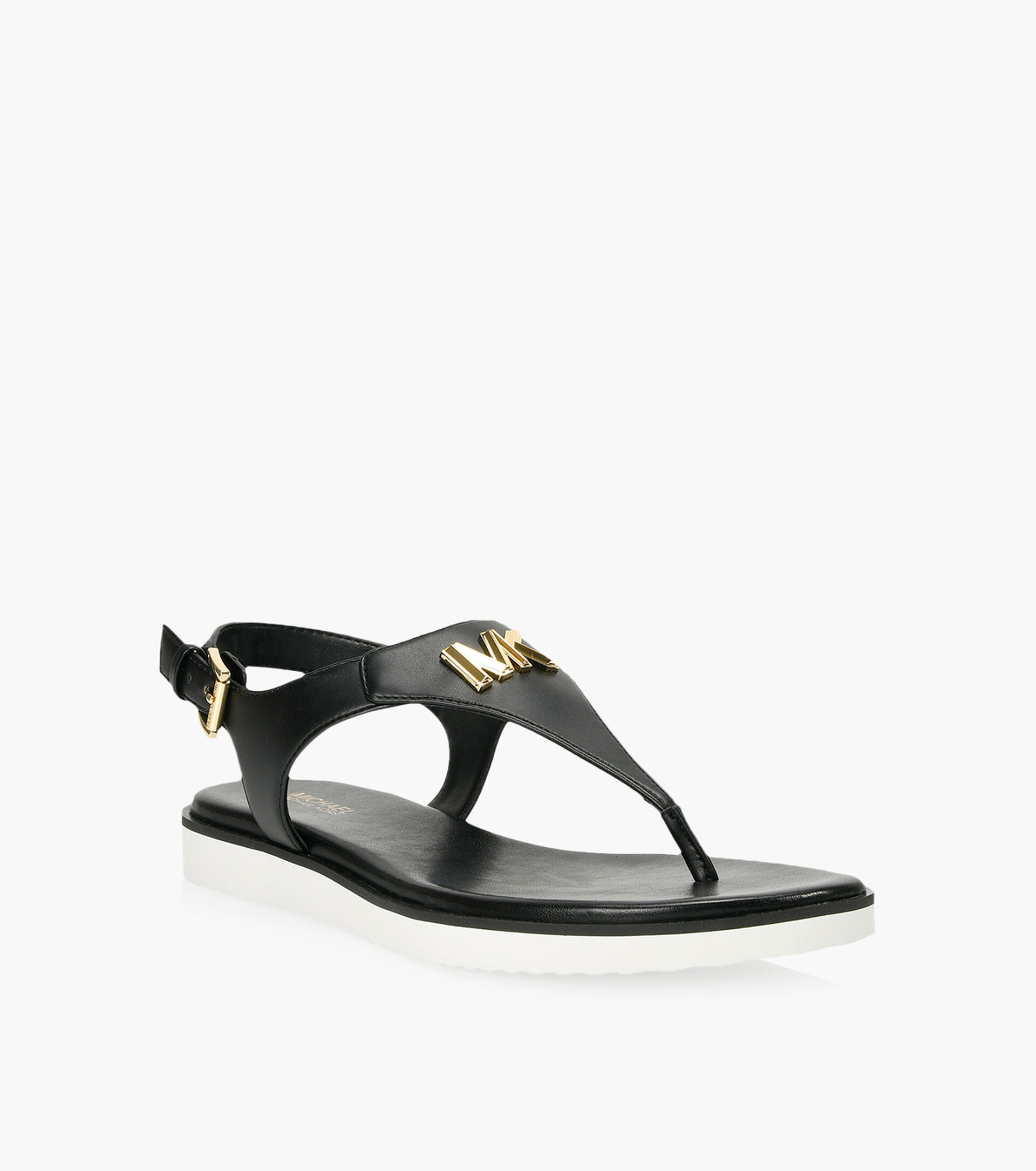 WOMEN'S MICHAEL KORS JILLY FLAT BLACK SANDAL – Omars Shoes