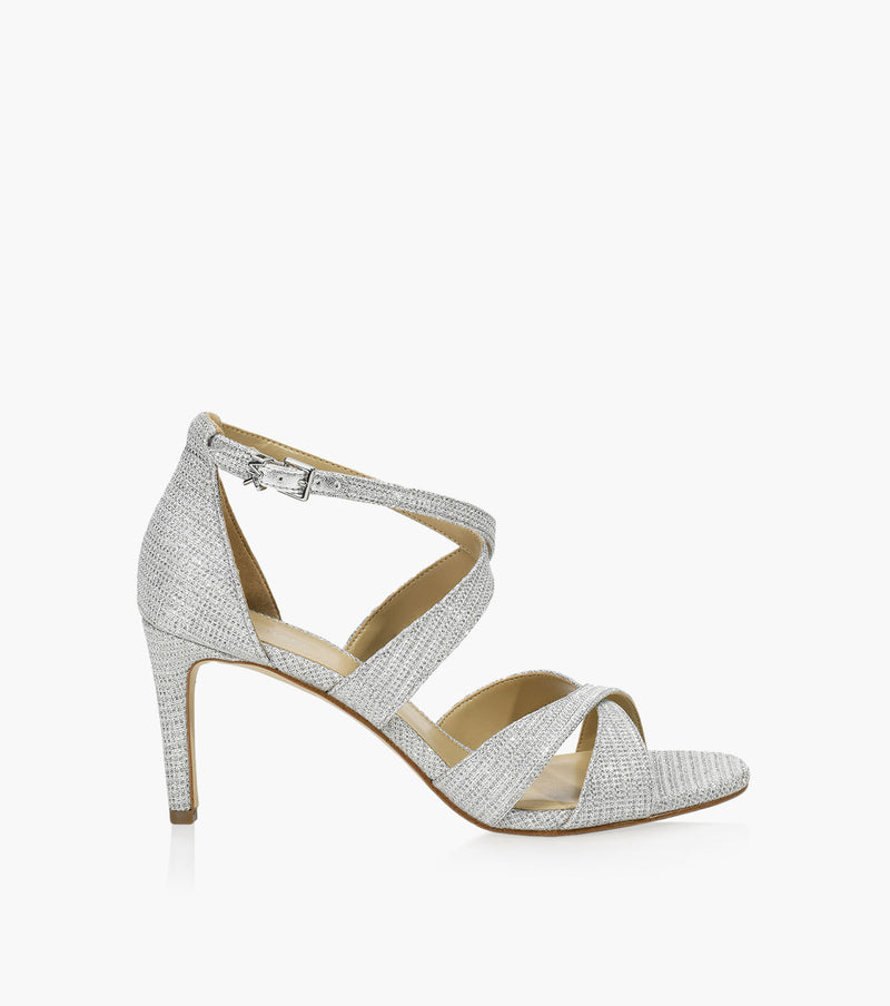 WOMEN'S MICHAEL KORS KINSLEY SILVER SANDAL – Omars Shoes