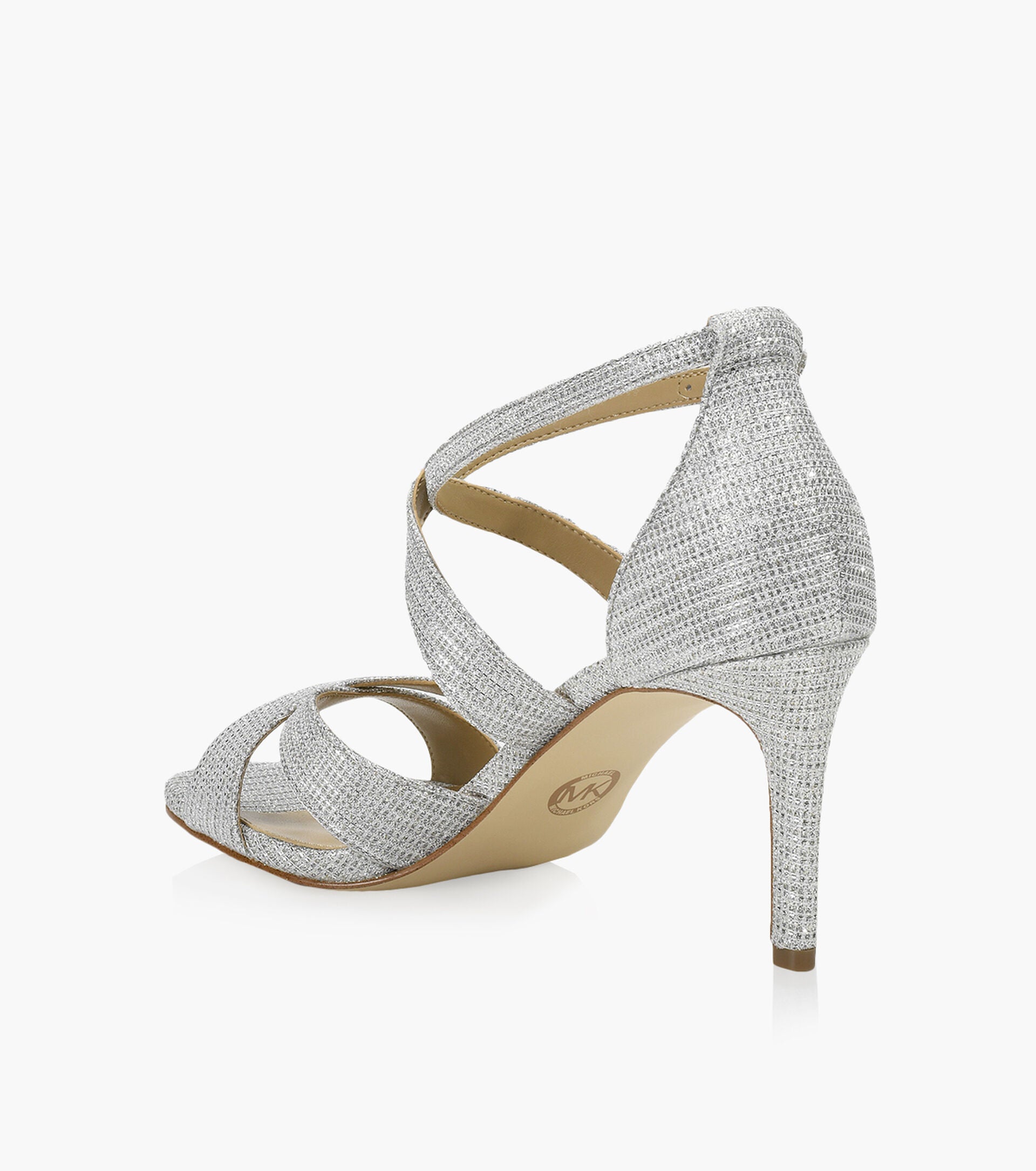 WOMEN S MICHAEL KORS KINSLEY SILVER SANDAL 10 Silver Glitter