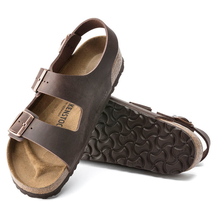 Sole View Of Birkenstock Milano Oiled Leather Havana Sandal 
