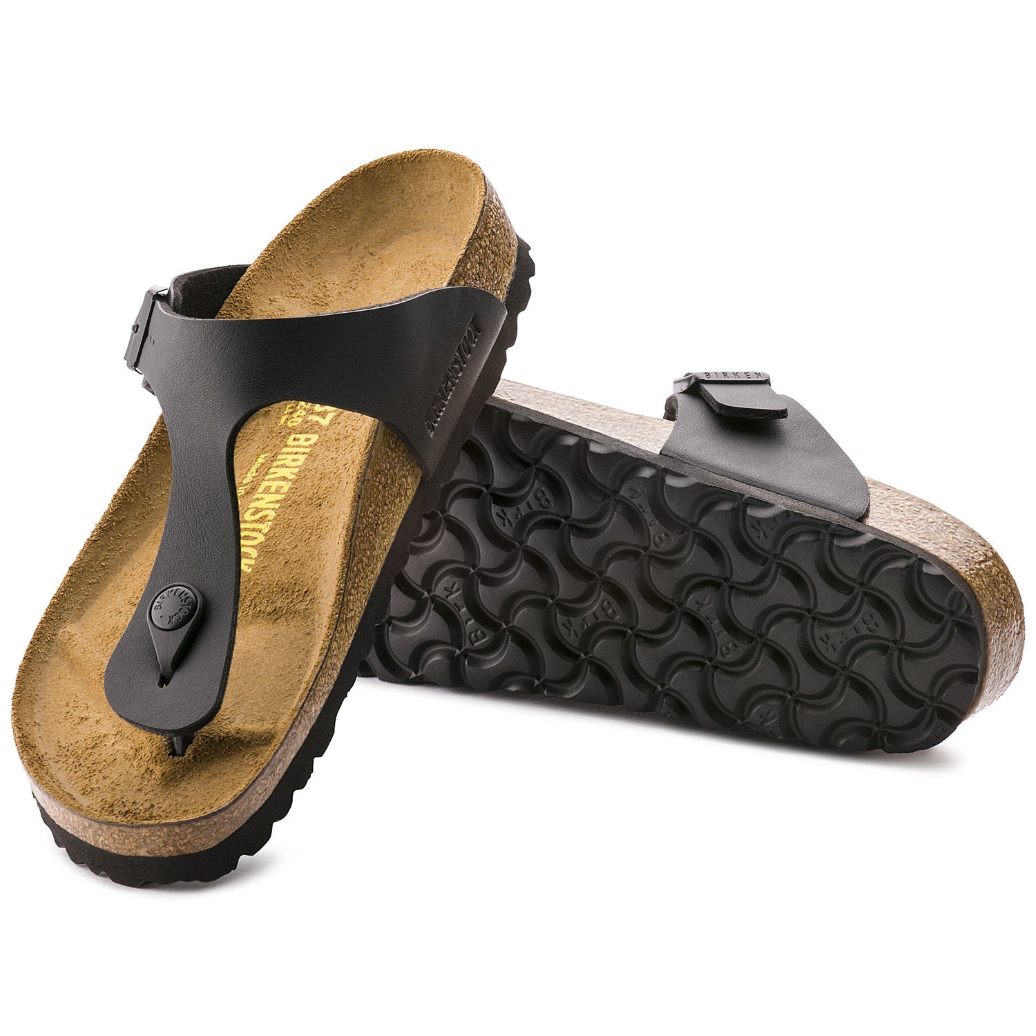 BIRKENSTOCK GIZEH BIRKO-FLOR BLACK SANDAL – Omars Shoes