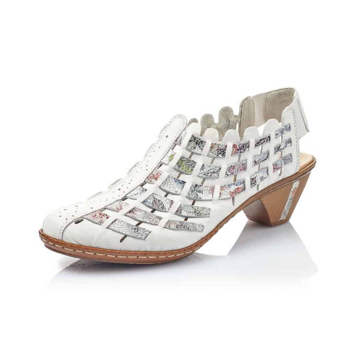 Women's Rieker 46778-80/White Sandal - Omars Shoes
