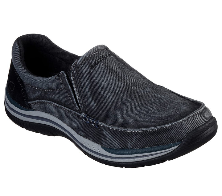 MEN'S SKECHERS AVILLO BLACK SHOE - Omars Shoes