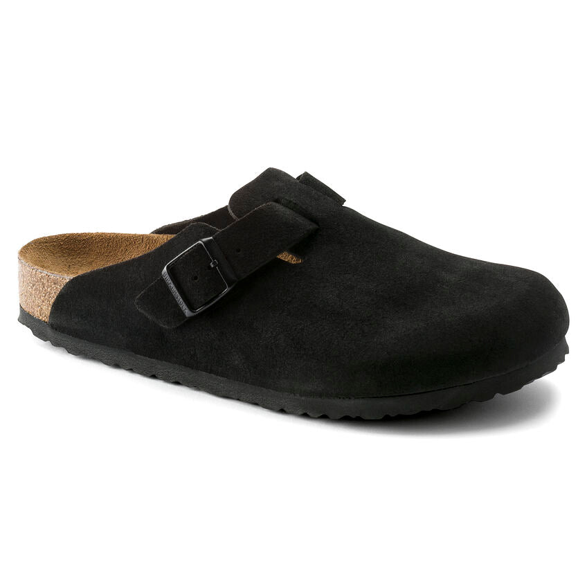 Birkenstock Boston Soft Footbed Suede Black