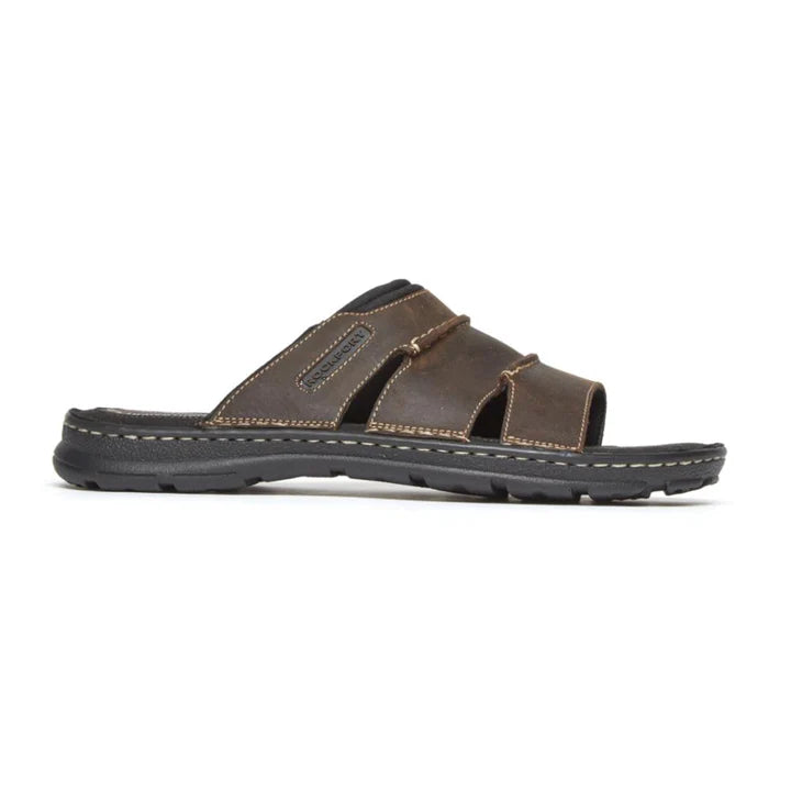 MEN'S ROCKPORT DARWYN SLIDE BROWN SANDAL