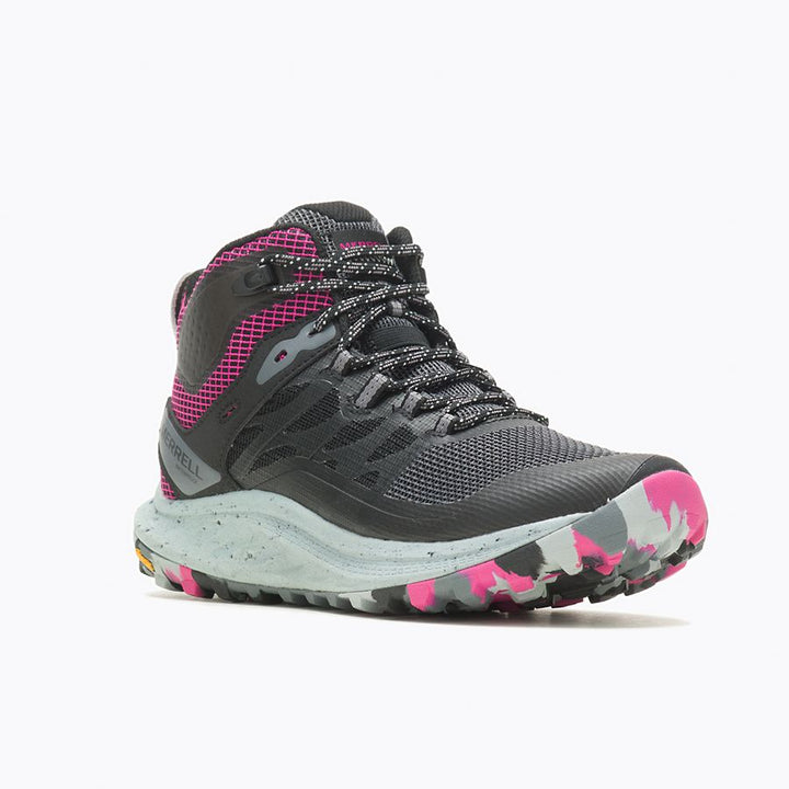 Women's Merrell Antora 3 Mid Waterproof Hiking Boots Front/Side View- Omars Shoe's