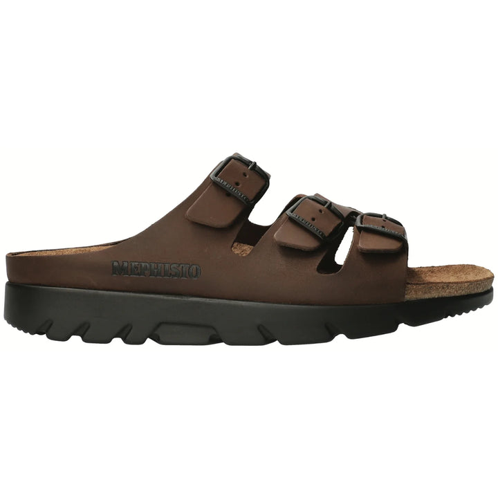 MEN'S MEPHISTO ZACH FIT DARK BROWN SCRATCH SANDAL