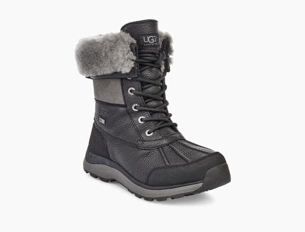 WOMEN'S UGG ADIRONDACK III BLACK/GREY WINTER BOOTS